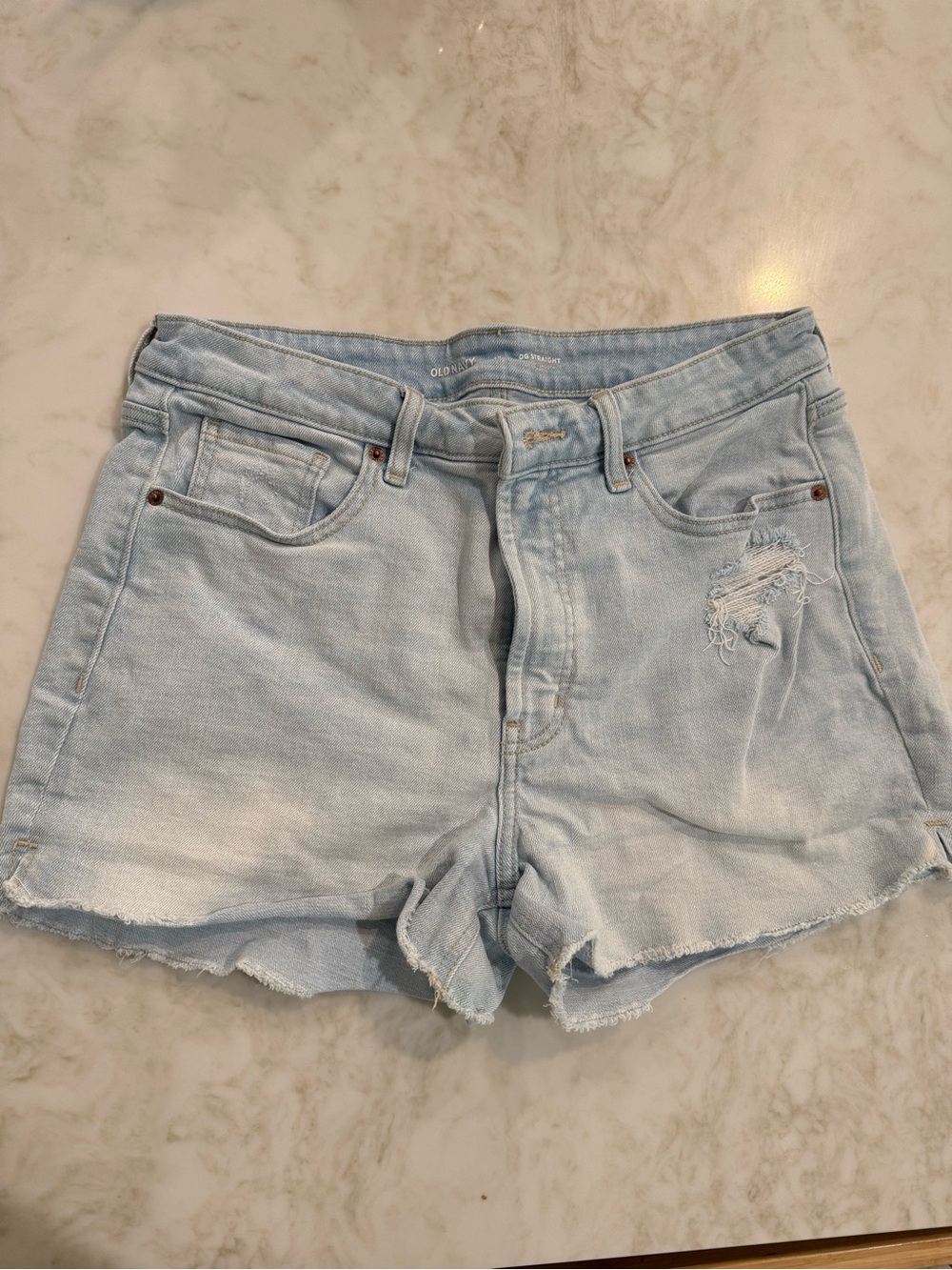 Old Navy Light Blue Distressed Denim Shorts